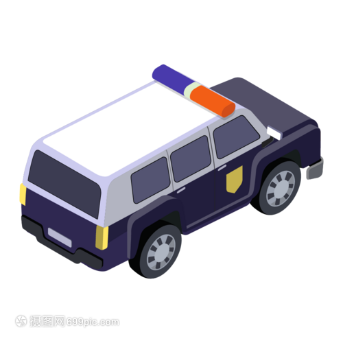 2.5D卡通蓝色面包警车 从创意概念到插画实现